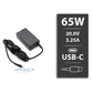 HP TPN-LA23 65W (20V 3.25A) Type-C Power Supply AC Adapter Charger