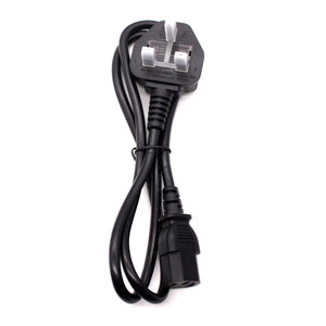 1MTR 5AMP UK Plug (M)-IEC C13 (F) Black Power Cable - Kettle Lead