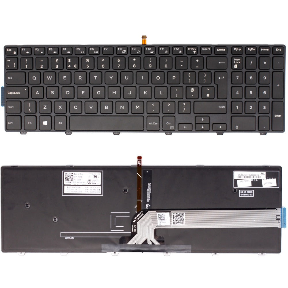 Dell MP-13N73RC-442 Backlit UK Layout Replacement Laptop Keyboard