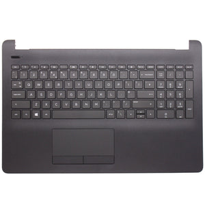 Compatible With HP 15-BS Black UK Black Keyboard Palmrest With Touchpad