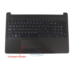 For HP 250 G7 Compatible Palmrest Touchpad Cover Glossy UK Keyboard