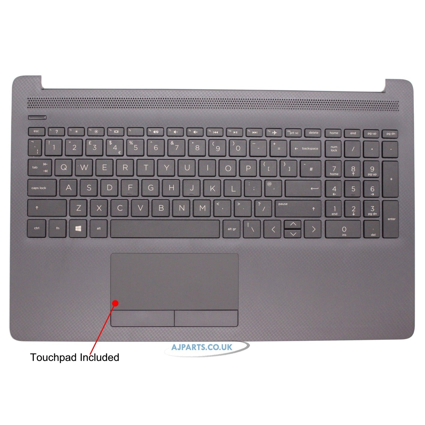 For HP L50000-031 Palmrest Touchpad Cover UK Compatible Keyboard Black