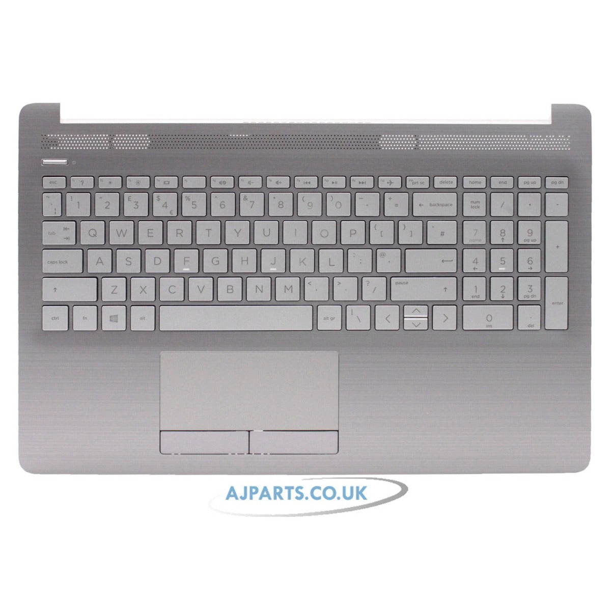 HP 15-DB0000 Series Compatible Silver Palmrest Touchpad Cover UK Keyboard
