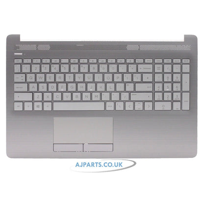 HP 15-DB0000NA Compatible Silver Palmrest Touchpad Cover UK Keyboard