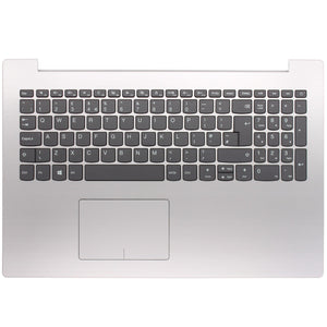 Compatible With Lenovo 5CB0N86306 UK Silver Palmrest Touchpad Keyboard