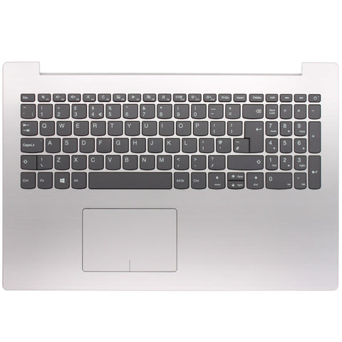 Compatible With Lenovo 5CB0N86306 UK Silver Palmrest Touchpad Keyboard