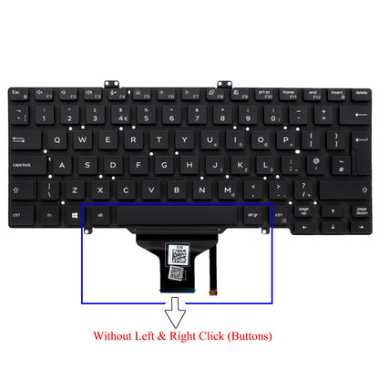 Dell Latitude 0V5H1J V5H1J UK Layout Backlit Replacement Keyboard Without Pointer & Mouse Buttons