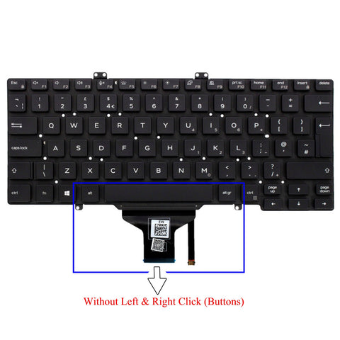 Dell Latitude 0V5H1J V5H1J UK Layout Backlit Replacement Keyboard Without Pointer & Mouse Buttons