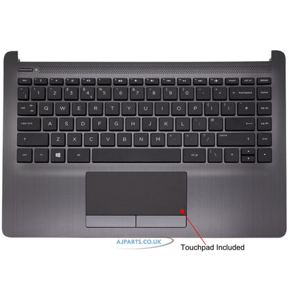 For HP 14-DK0011NA Laptop Notebook Compatible Keyboard Black & Palmrest With Touchpad