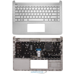 For HP 14S-DQ000 Series Compatible Laptop Palmrest UK Keyboard Silver Without Fingerprint