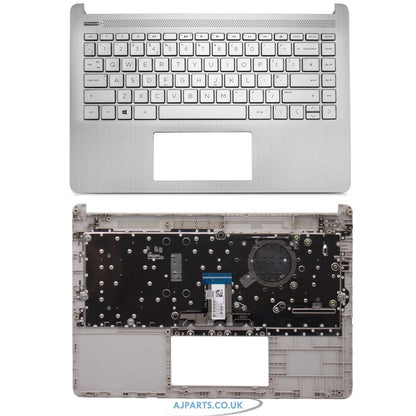 For HP 14S-DQ000 Series Compatible Laptop Palmrest UK Keyboard Silver Without Fingerprint