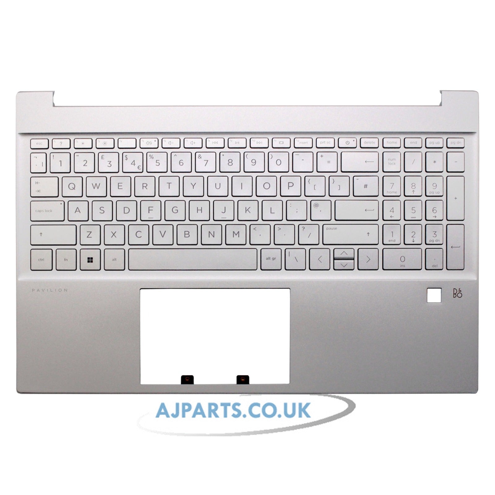HP M08921-031 Palmrest UK Layout Replacement Keyboard Silver