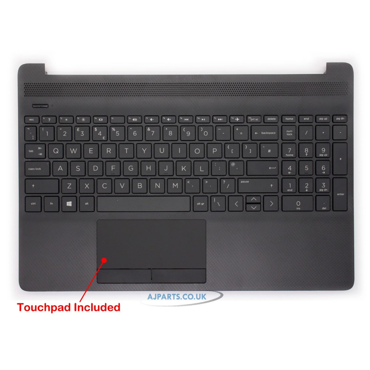 HP 250 G8 UK Layout Black Palmrest Compatible Laptop Keyboard with Tou