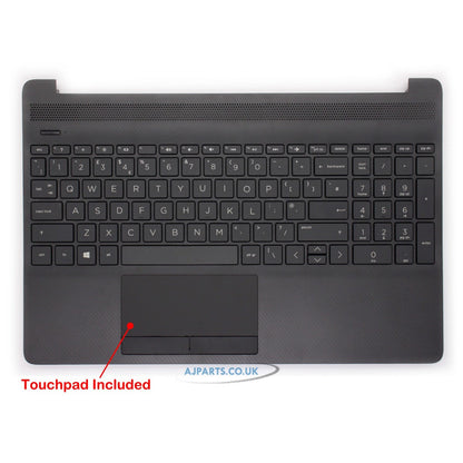 For HP 255 G8 Compatible Palmrest Black Top Case UK Keyboard With TrackPad