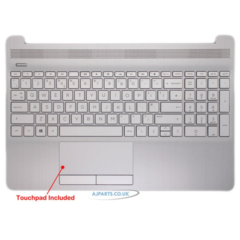 HP 256 Silver Palmrest Top Case UK Keyboard With Trackpad