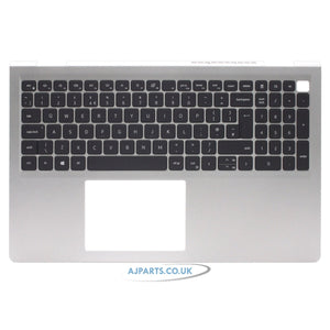 Compatible With Dell Inspiron 15 3521 15.6" Palmrest UK Layout Backlit Keyboard Silver