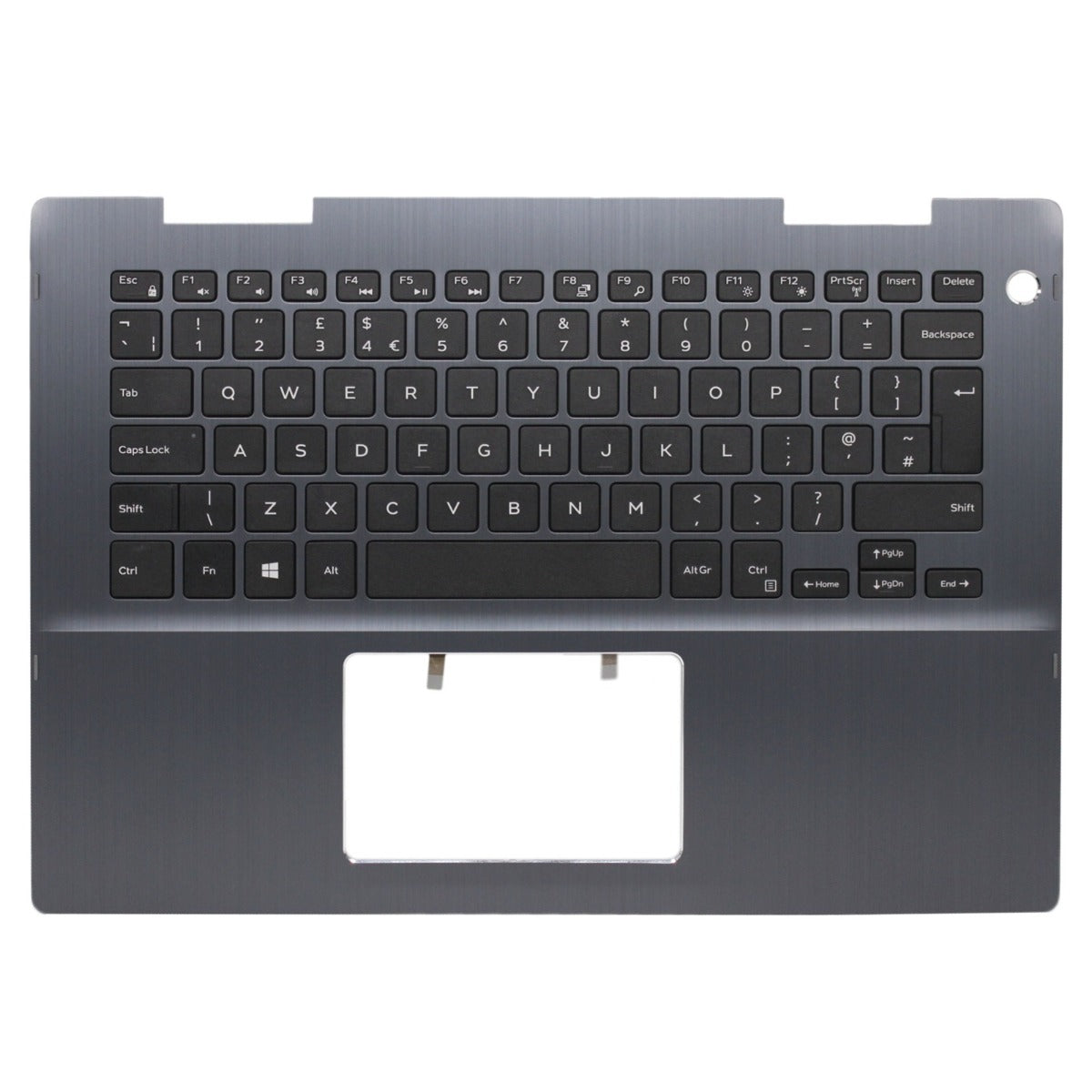 For Dell Inspiron 041KVJ 41KVJ Compatible Palmrest UK Grey Non-backlit Laptop Replacement Keyboard