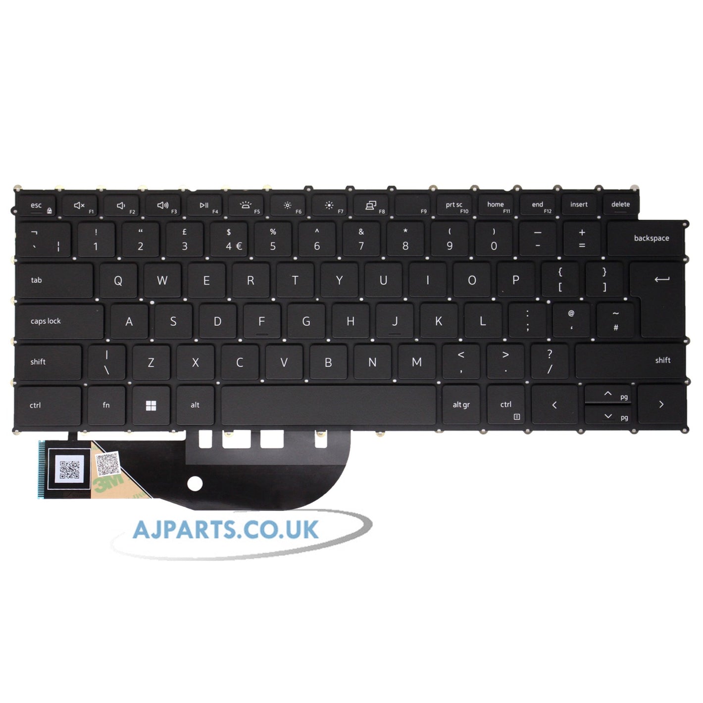 Dell 0K3VC4 K3VC4 UK Layout Backlit Replacement Laptop Keyboard Black
