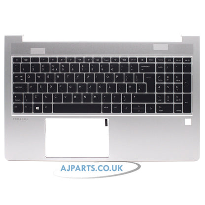 HP ProBook 650 G8 Palmrest with Backlit UK Keyboard Silver Replacement Top Case Housing