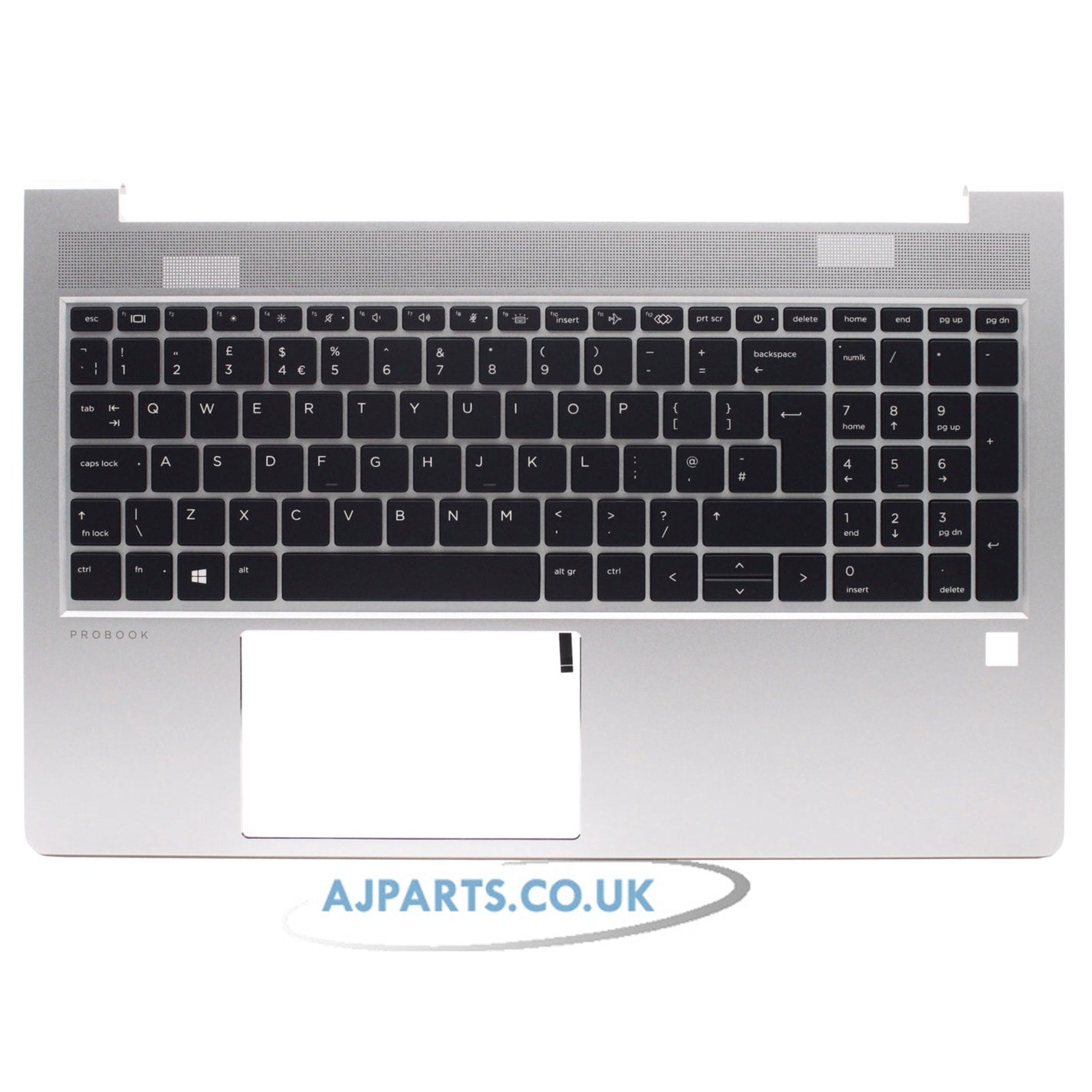 HP ProBook 450 G8 Palmrest with Backlit UK Keyboard Silver Replacement Top Case Housing