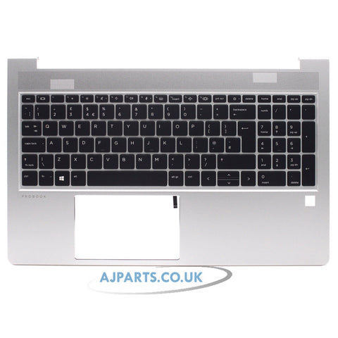 HP ProBook 450 G8 Palmrest with Backlit UK Keyboard Silver Replacement Top Case Housing