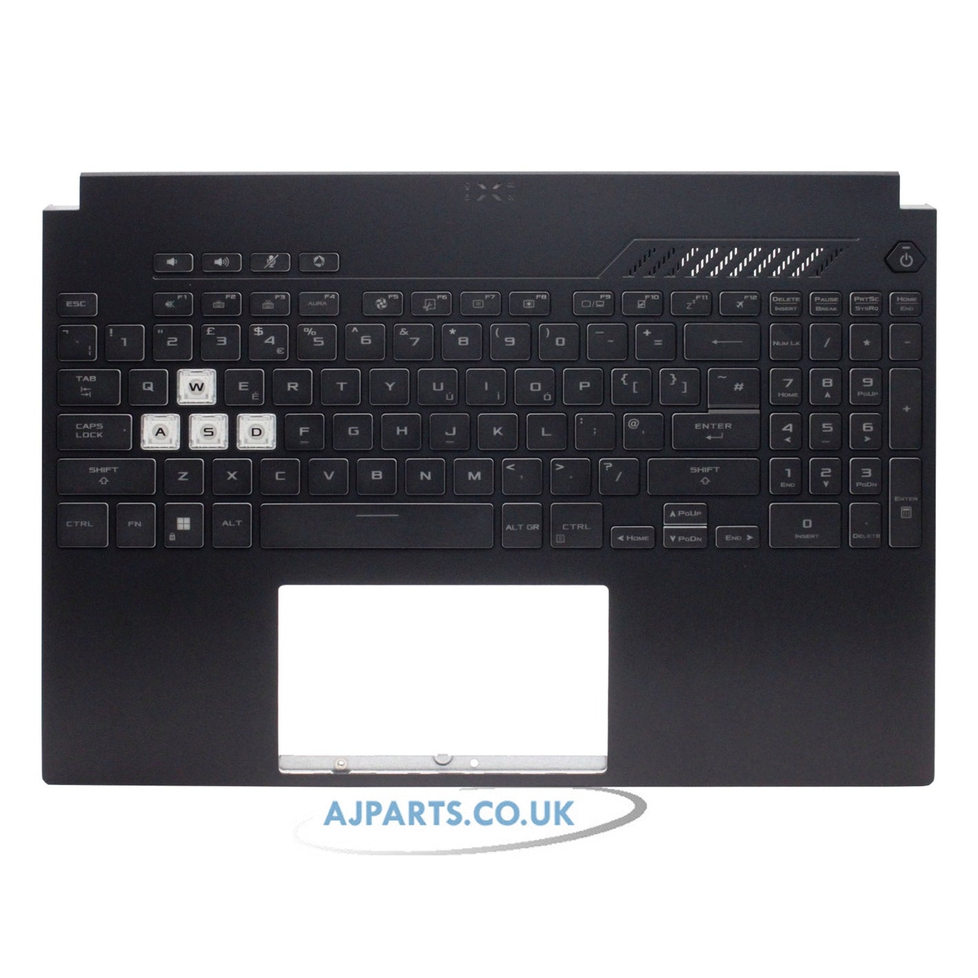 Asus Tuf F15 FX507 Backlit UK Layout Replacement Laptop Palmrest with Keyboard Black