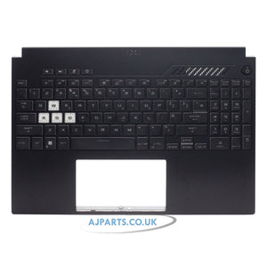 Asus Tuf F15 FX507 Backlit UK Layout Replacement Laptop Palmrest with Keyboard Black
