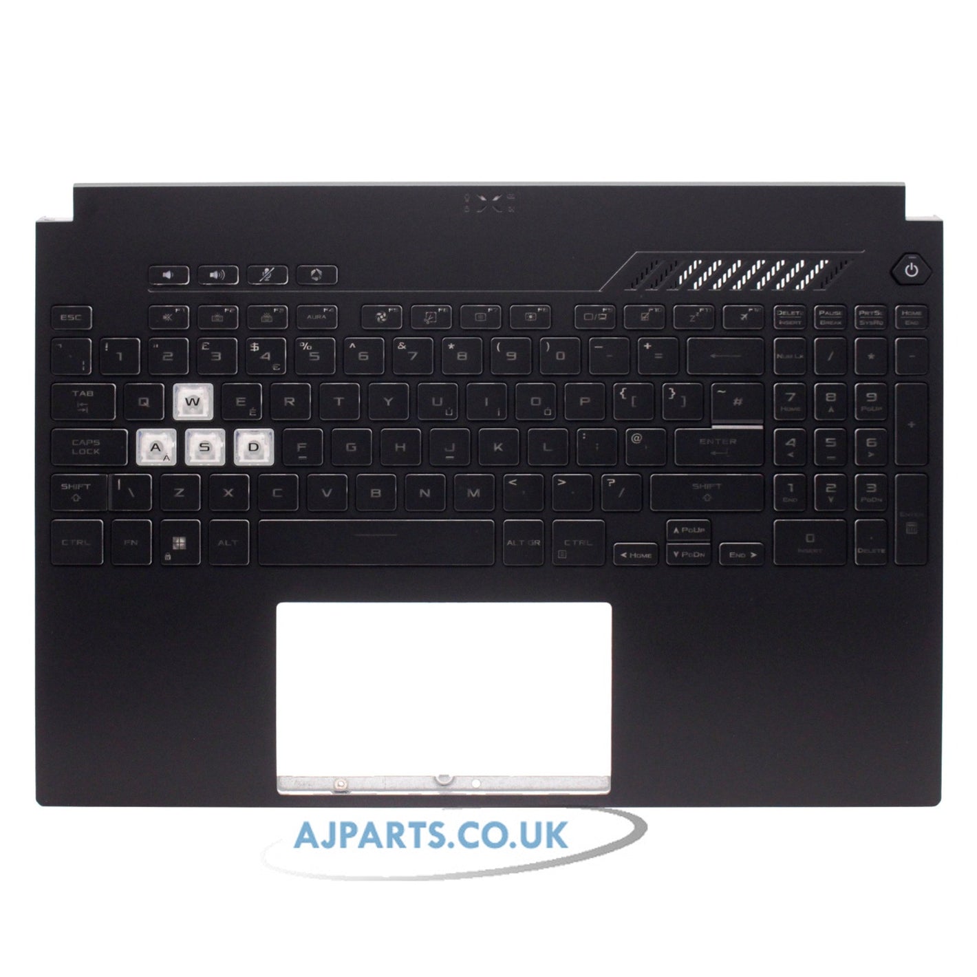 Asus Tuf F15 FX507 UK Layout Backlit Replacement Laptop Palmrest with Keyboard Black