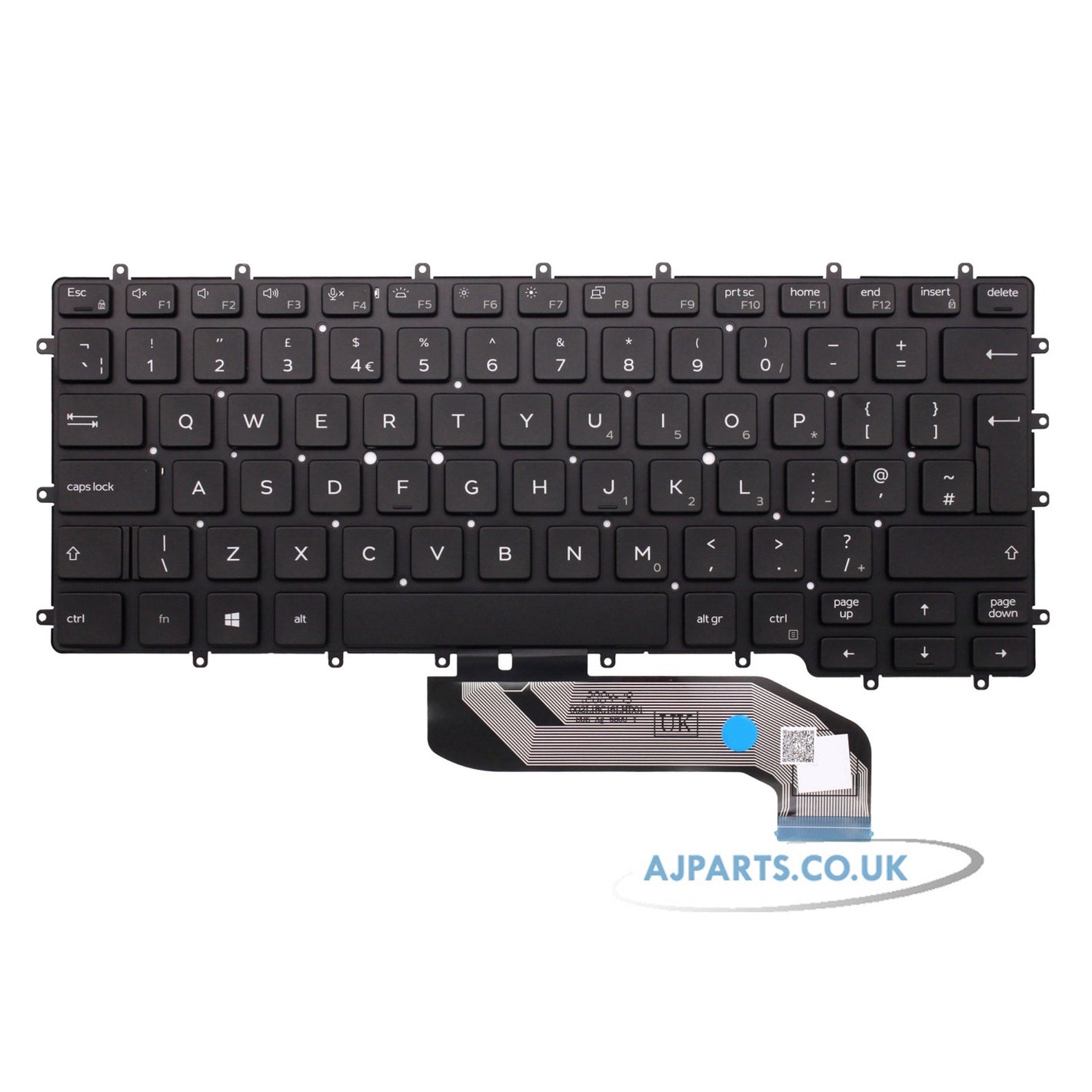 Dell Latitude 7400 2-in-1 Backlit UK Layout Compatible Keyboard Black