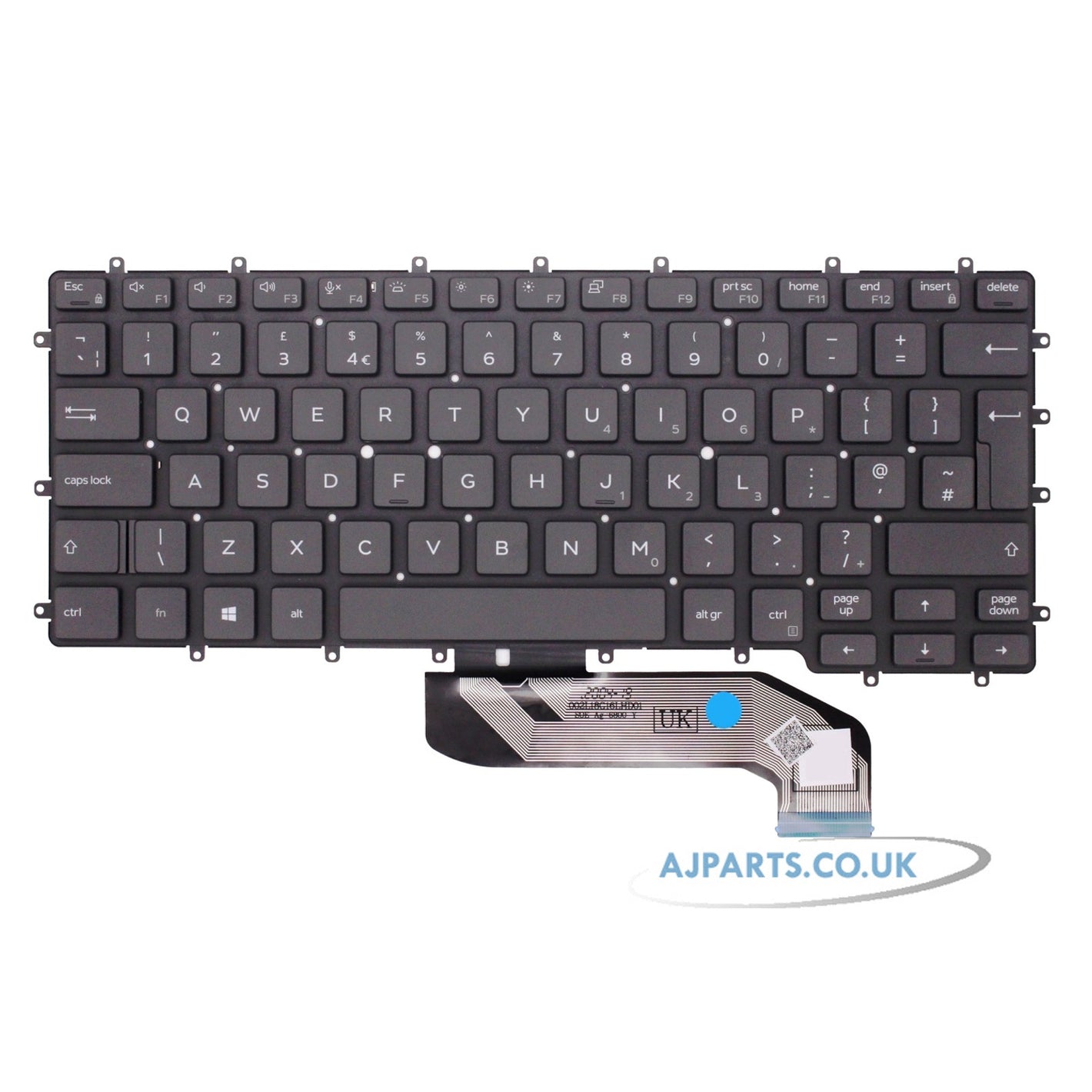 Dell Latitude 7400 2-in-1 UK Layout Compatible Grey Keyboard with Backlit