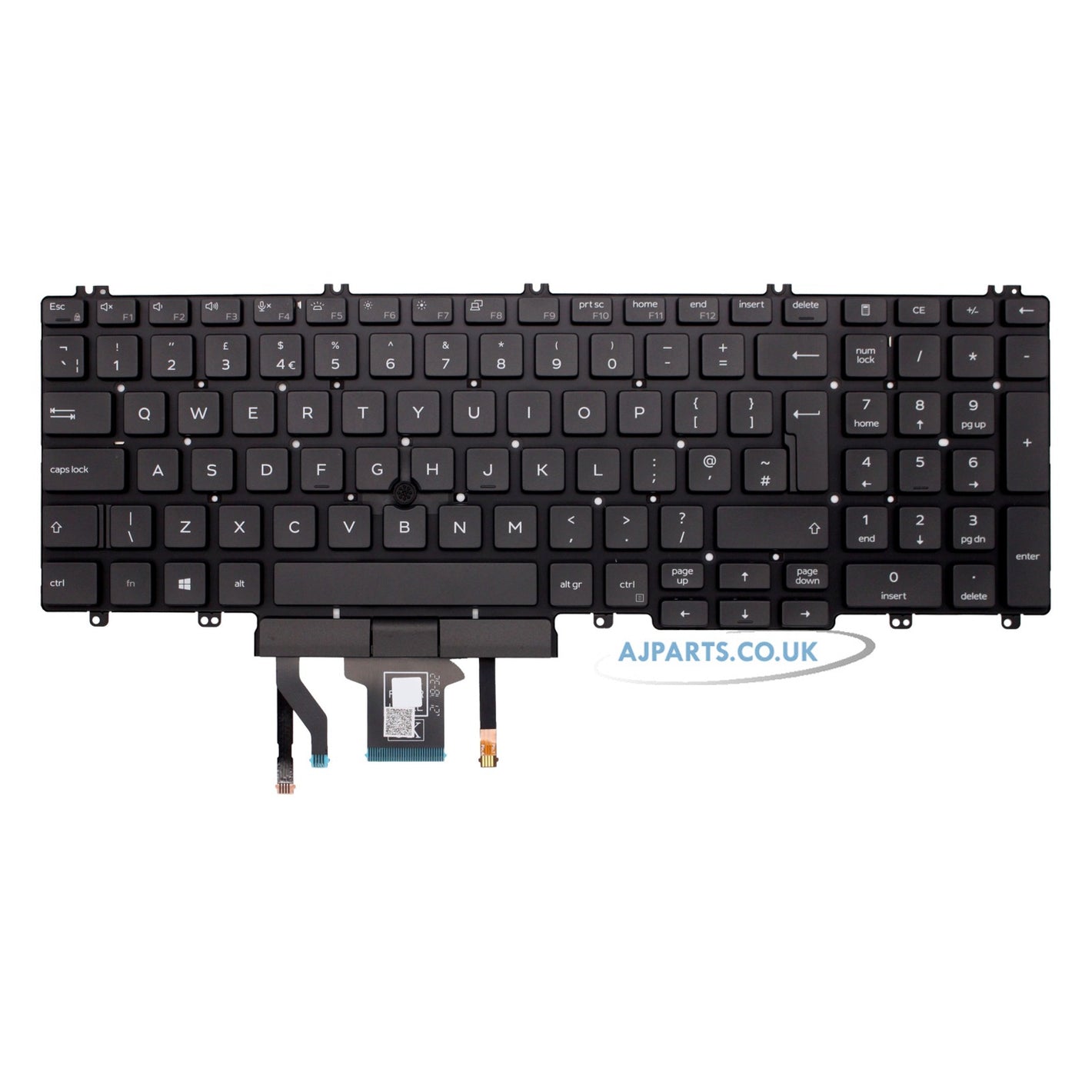 Dell Latitude 15 5500 UK Layout Backlit Laptop Replacement Keyboard with Mouse Pointer
