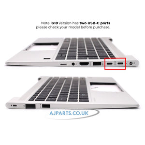HP ProBook 440 G10 Palmrest UK Layout Laptop Replacement Backlit Keyboard Silver Dual USB-C Ports