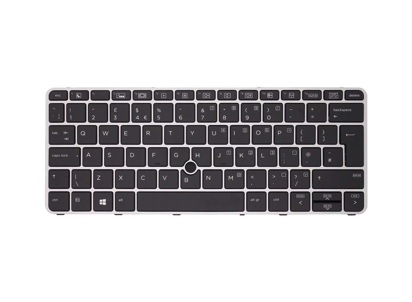 HP P/N 6037B0116508 Backlit UK Layout Compatible Laptop Keyboard with Pointing Stick