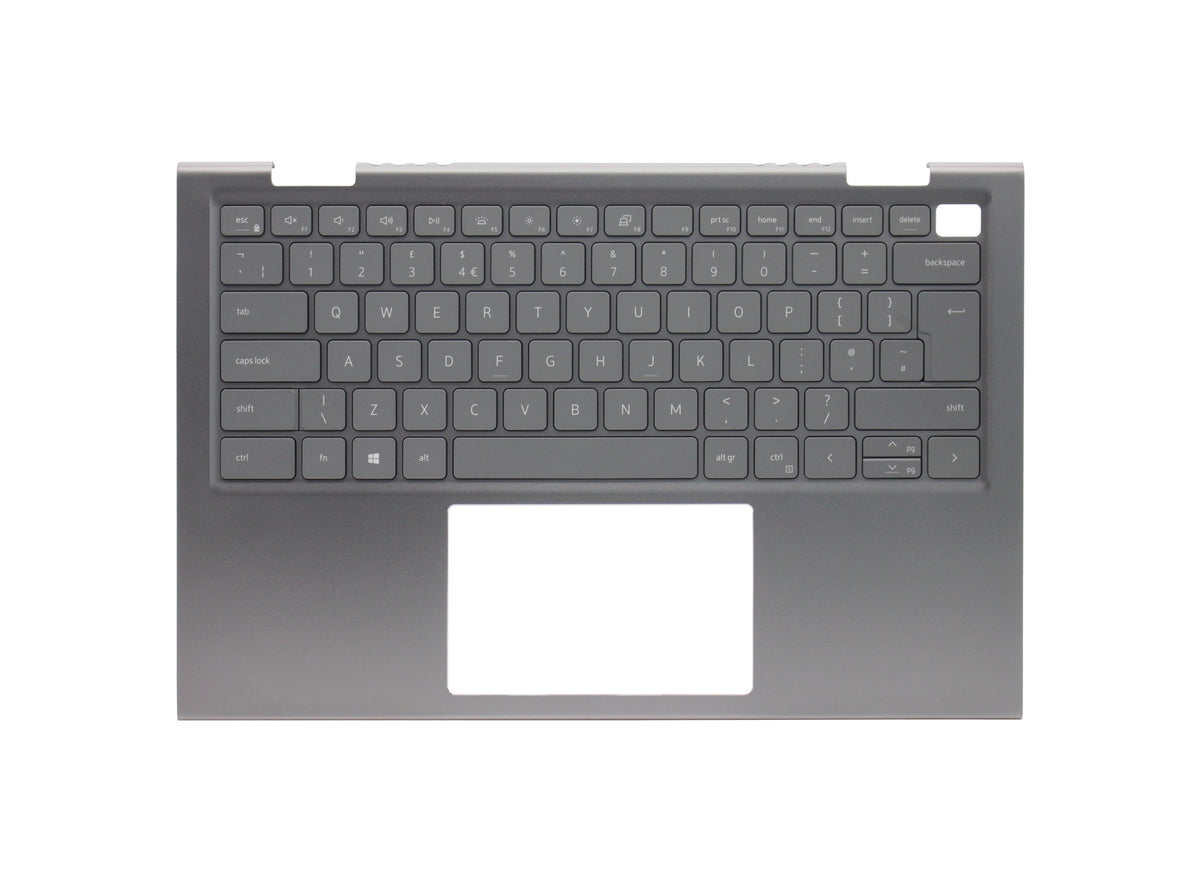 Dell Inspiron 14 5410 2-in-1 Backlit UK Layout Replacement Laptop Palmrest with Keyboard Silver