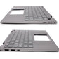 Dell Inspiron 14 5410 2-in-1 Backlit UK Layout Replacement Laptop Palmrest with Keyboard Silver