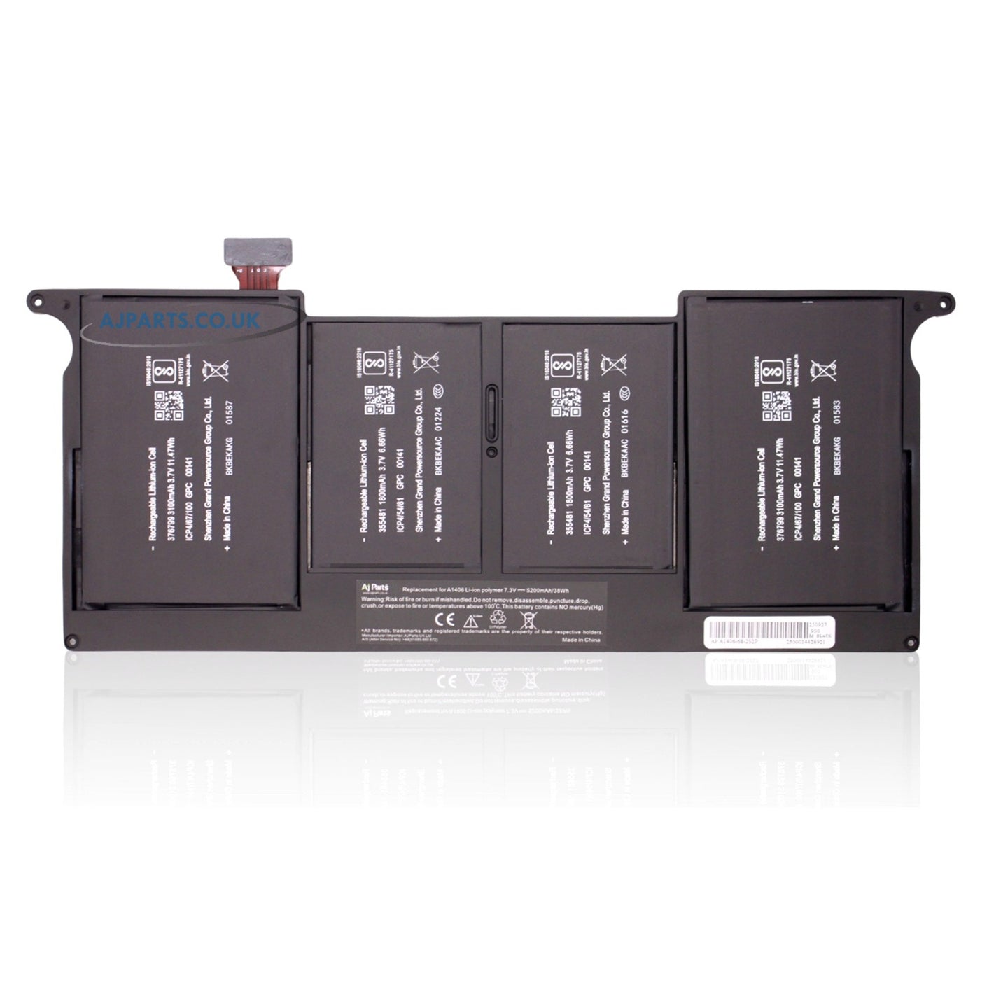 Apple A1406, AP A1406-68-2S2P 7.3V 5200mAh/38Wh 4-Cell Replacement AJP Laptop Battery