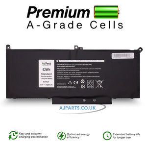 Dell Latitude F3YGT, F3YGT-S-2S2P 7.6V 8200mAh 62Wh 4-Cell Replacement AJP Laptop Battery