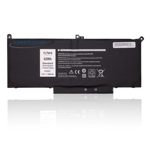Dell Latitude F3YGT, F3YGT-S-2S2P 7.6V 8200mAh 62Wh 4-Cell Replacement AJP Laptop Battery