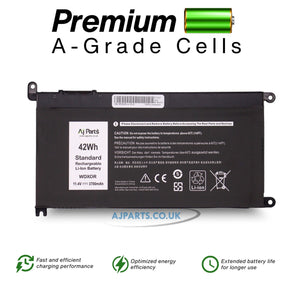 Dell WDXOR / WDXOR-S-3S1P 3-Cell 11.4V 42Wh 3700mAh Li-ion Replacement AJP Laptop Battery