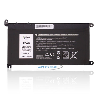 Dell WDXOR / WDXOR-S-3S1P 3-Cell 11.4V 42Wh 3700mAh Li-ion Replacement AJP Laptop Battery