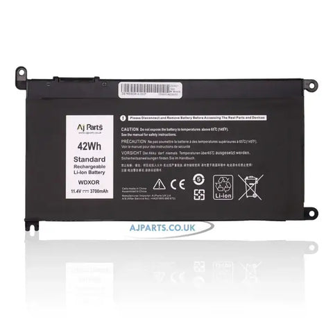 Dell 0WDX0R 3-Cell 11.4V 42Wh 3700mAh Li-ion Replacement AJP Laptop Battery