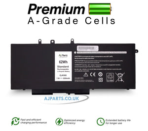 Dell GJKNX GJKNX-H-37-2S2P 4-Cell 7.6V 62Wh 8200mAh Black Replacement AJP Laptop Battery