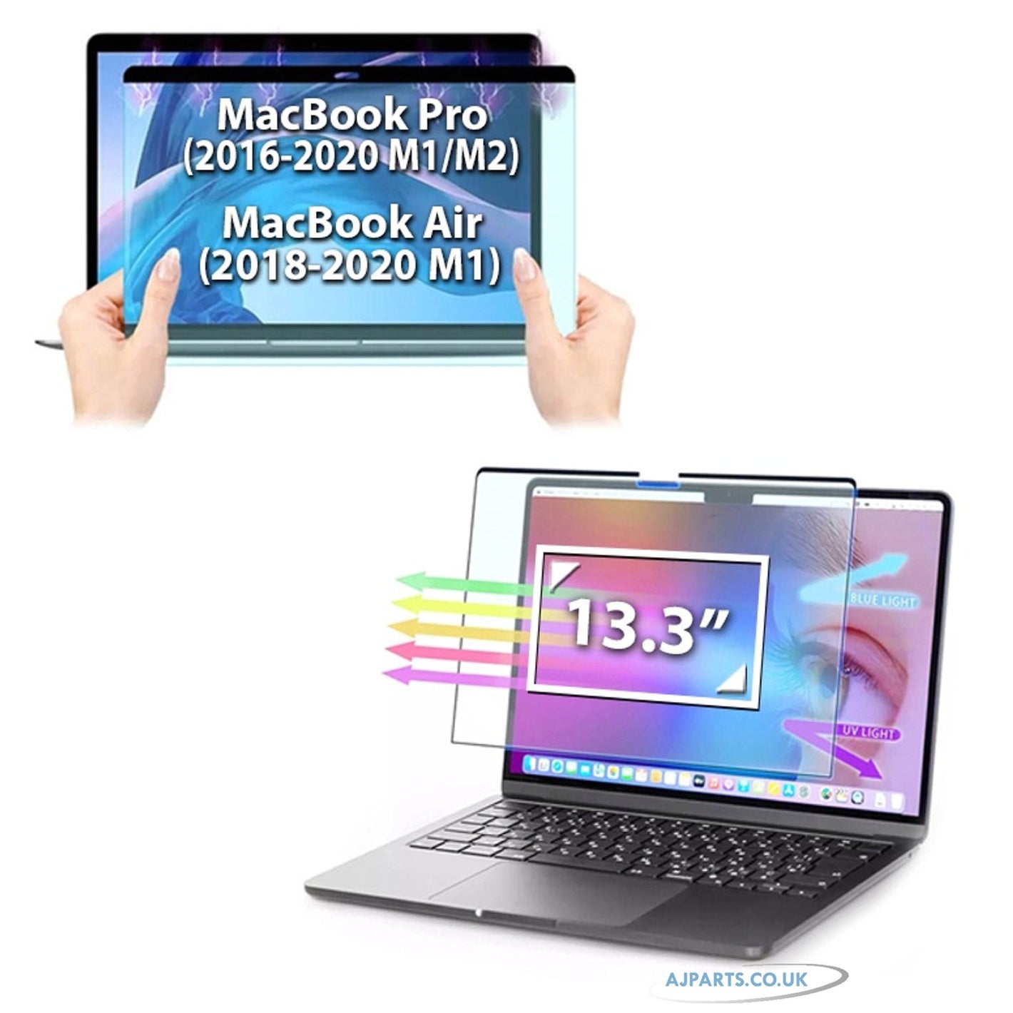 MacBook Pro (2016-2020 M1/M2) MacBook Air (2018-2020 M1) 13.3 Inch For Magnetic Anti Blue Light Screen Protector