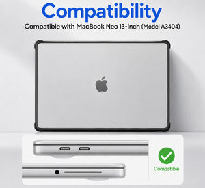 MacBook Neo 13-inch A3404 Protective Case 360° Shockproof Hard Shell Cover