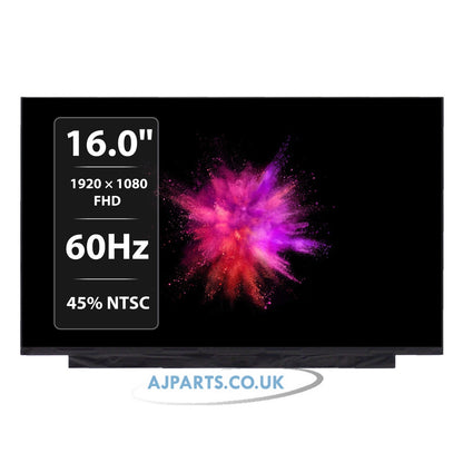 BOE DV160FHM-N20 16.0" 1920x1080 IPS 45% NTSC LED LCD Laptop Replacement Screen