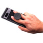 Black Phone Grip with Expanding Kickstand – Collapsible Holder, Universal Fit for Smartphones & Tablets