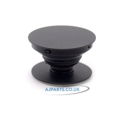 Black Phone Grip with Expanding Kickstand – Collapsible Holder, Universal Fit for Smartphones & Tablets