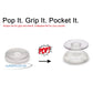 Universal Transparent Phone Grip with Expanding Kickstand – Collapsible Suction Cup Pop Socket