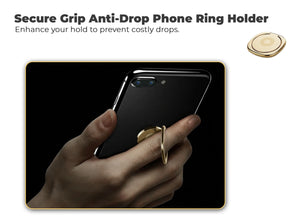 Phone Ring Holder & Finger Grip Stand Ultra-Thin 3mm 360° Rotating Anti-Drop Grip (Gold)