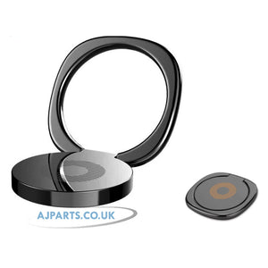 SecureGrip Ultra-Slim 360° Rotating Phone Ring Holder Anti-Drop Finger Grip & Kickstand for All Smartphones (Grey)